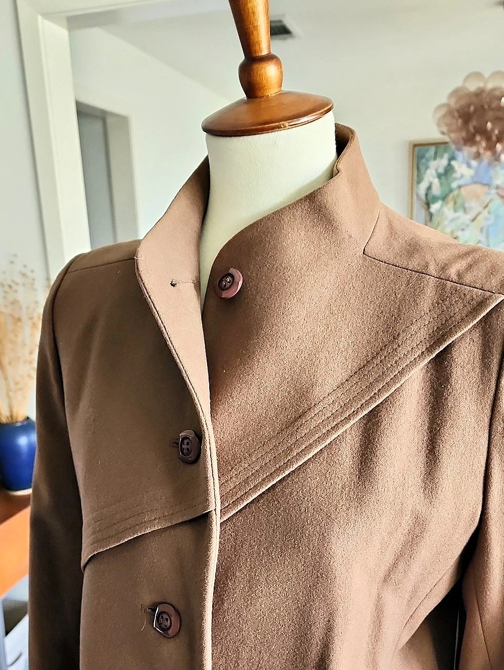 Saks Fifth Avenue Tan Long Coat Like New